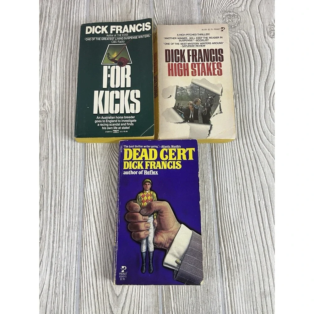 Dick Francis Mystery Books Lot For Kicks High Stakes Dead Cert Vintage Paperback